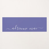 紫と白のスクリプパーソナライズされたトを反転 ヨガマット (裏面(横))