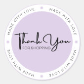 紫と白のステッモダンカー ラウンドシール (正面)