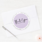 紫と白のステッモダンカー ラウンドシール (封筒)