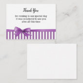 紫と白のストライプサンキューカード ノートカード (正面/裏面)