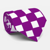 紫と白のタイ市松模様にヤ ネクタイ (ロール)