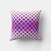 紫と白のダイヤモンドパターンのアクセント枕 クッション (裏面)