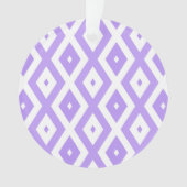 紫と白のダイヤモンドパターン オーナメント (正面)