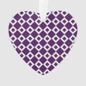 紫と白のダイヤモンドパターン オーナメント (裏面)
