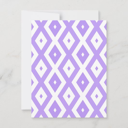 紫と白のダイヤモンドパターン 出欠カード (正面)