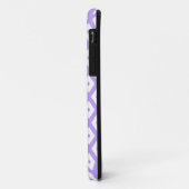 紫と白のダイヤモンドパターン Case-Mate iPhoneケース (裏面/左)