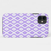 紫と白のダイヤモンドパターン Case-Mate iPhoneケース (裏面(横))