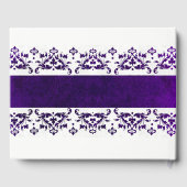 紫と白のダマスクウェディングゲストブック ゲストブック (裏面)