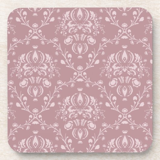 紫と白のダマスク コースター (正面)
