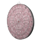 紫と白のダマスク ダーツボード (正面右)