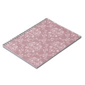 紫と白のダマスク ノートブック (左側)