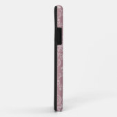 紫と白のダマスク Case-Mate iPhoneケース (裏面/右)