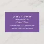 紫と白のチェス盤のプロフェッショナル スタイリッシュ 名刺 (裏面)