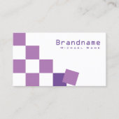 紫と白のチェス盤のプロフェッショナル スタイリッシュ 名刺 (正面)