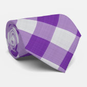 紫と白のチェッククールのクラシックパターン ネクタイ (ロール)