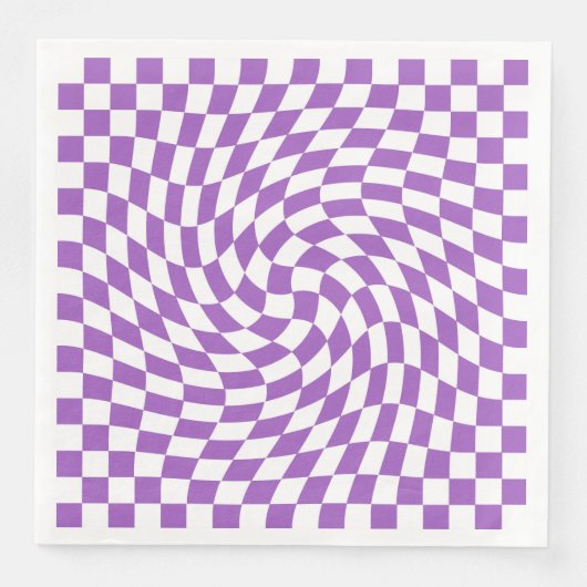 紫と白のチェッ市松模様にカーボードパターン (正面)