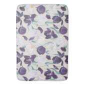 紫と白のチューリップカスタムの背景バスマット バスマット (正面縦)