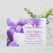 紫と白のチューリップフラワーズ結婚式招待状 招待状 (スタンド正面)