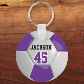 紫と白のチームのサッカー⚽ボール キーホルダー (裏面)