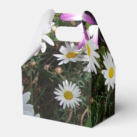 紫と白のデイジー誕生日カスタマイズ可能な名前 フェイバーボックス (裏面サイド)
