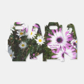 紫と白のデイジー誕生日カスタマイズ可能な名前 フェイバーボックス (折り畳みなし)