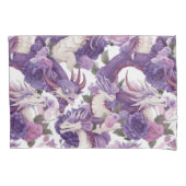 紫と白のドラゴンとバラピラロケース 枕カバー (正面左)