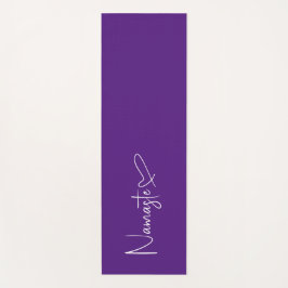紫と白のナマステスクリプトハートリバーシブル ヨガマット