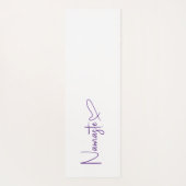 紫と白のナマステスクリプトハートリバーシブル ヨガマット (裏面)