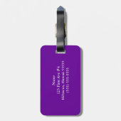 紫と白のハイビスカスフローラ ラゲッジタグ (裏面縦)