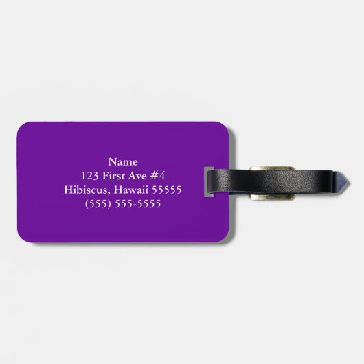 紫と白のハイビスカスフローラ ラゲッジタグ (裏面横)