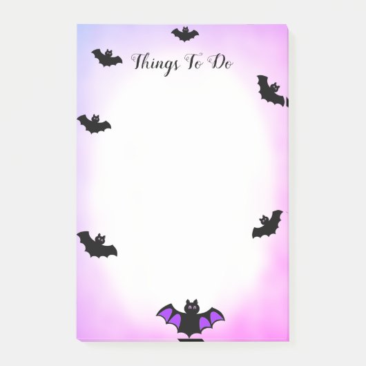 紫と白のハロウィーンこうもりやるべきこと ポストイット (正面)
