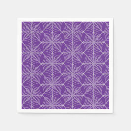 紫と白のハロウィーンスパイダーウェブ スタンダードカクテルナプキン