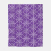 紫と白のハロウィーンスパイダーウェブ フリースブランケット (正面)
