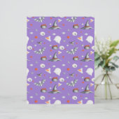 紫と白のハロウィーンパターンスクラップブック作り (スタンド正面)