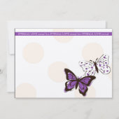 紫と白のバタフライクール結婚式招待状 招待状 (裏面)