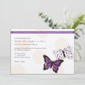紫と白のバタフライクール結婚式招待状 招待状 (スタンド正面)