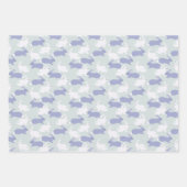 紫と白のバニーラビットイースター ラッピングペーパーシート (正面2)