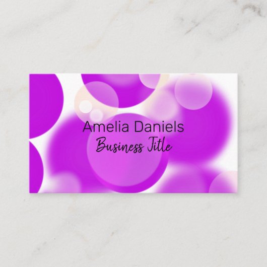 紫と白のバブルの名刺 名刺 (正面)