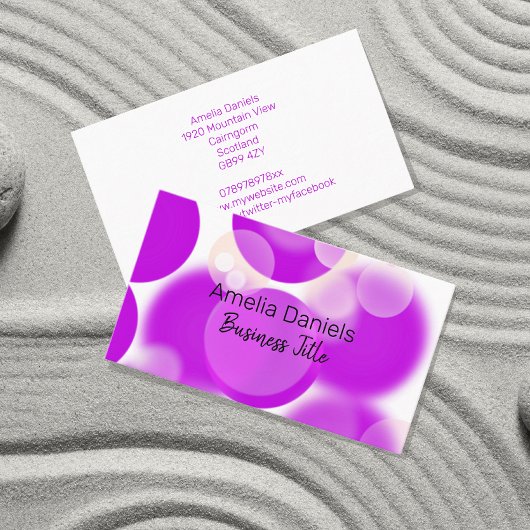 紫と白のバブルの名刺 名刺