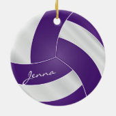 紫と白のバレーボール2 | DIY名 セラミックオーナメント (裏面)