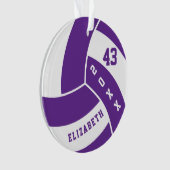 紫と白のバレーボール4 | DIY名 オーナメント (正面)