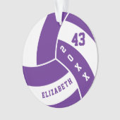 紫と白のバレーボール4 | DIY名 オーナメント (正面)