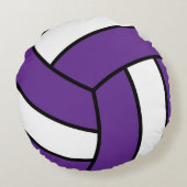 紫と白のバレーボール | DIY名 ラウンドクッション (裏面)