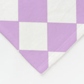 紫と白のパタ市松模様にーン フリースブランケット (角)