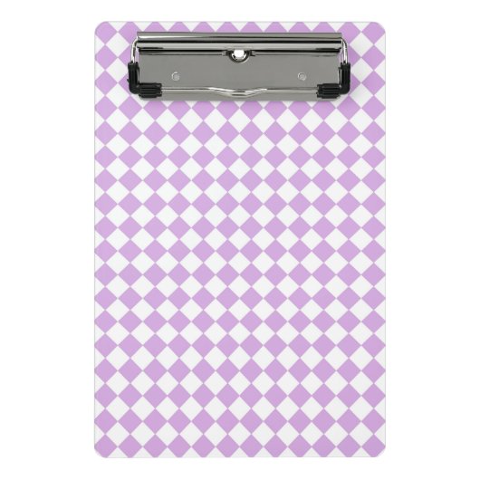 紫と白のパタ市松模様にーン ミニクリップボード (正面)