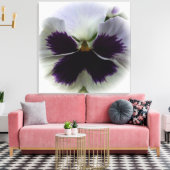 紫と白のパンジー キャンバスプリント (インサイチュ (リビング))