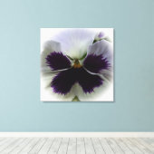 紫と白のパンジー キャンバスプリント (インサイチュ (ウッドフロア))
