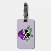 紫と白のパンジー ラゲッジタグ (裏面縦)
