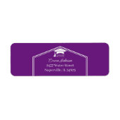 紫と白のパーソナライズされた差出人住所 ラベル (正面)