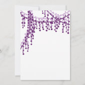 紫と白のビーズ付き結婚式招待状 招待状 (裏面)